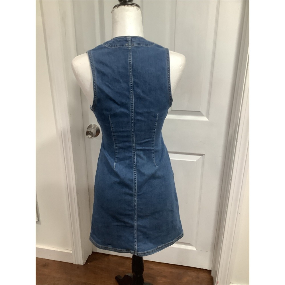 Free People Wandering Star Denim Mini Dress Size 2 - Picture 3 of 5